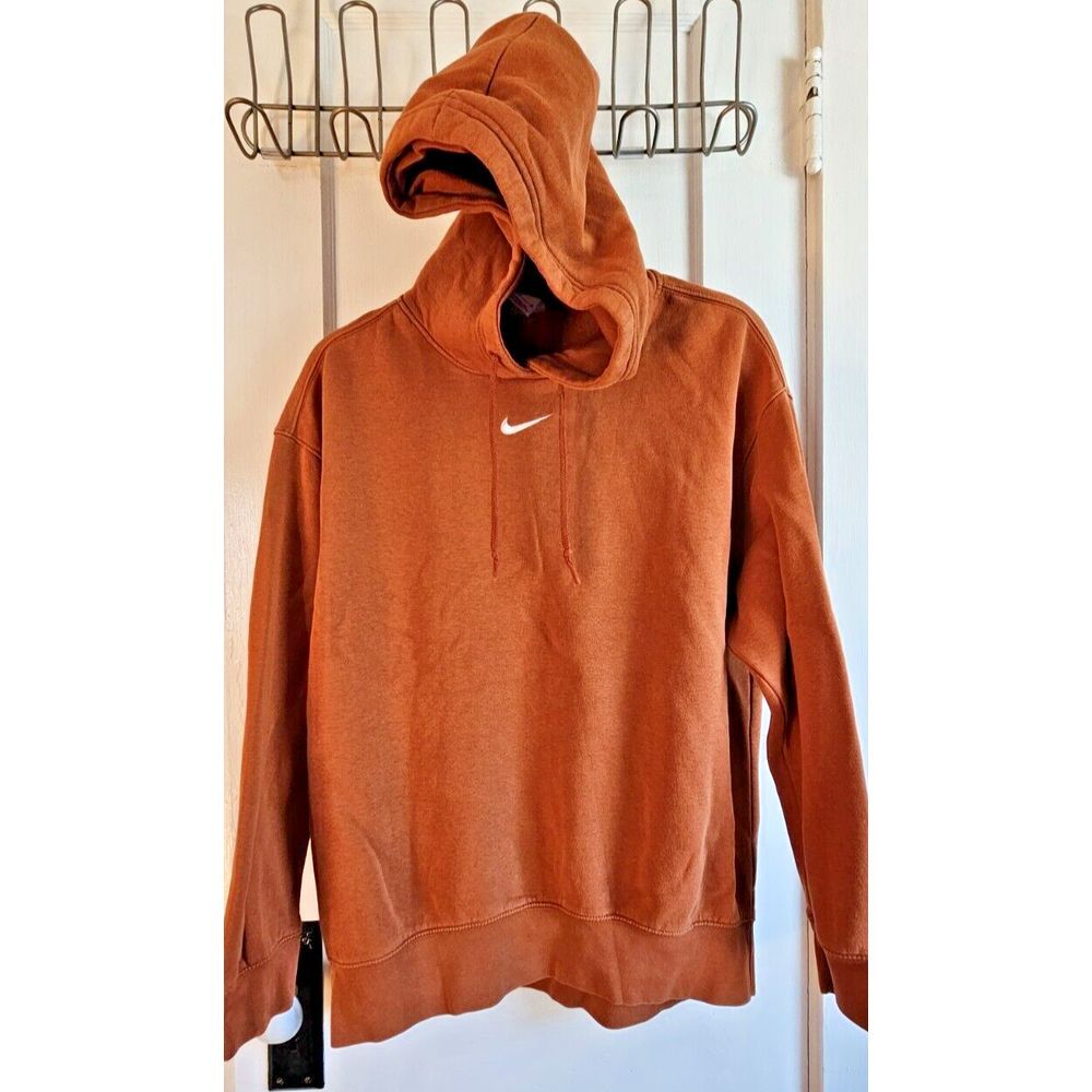 Vtg NIKE coral embroidery centered swoosh oversize hoodie sweatshirt men Sz S